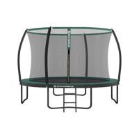 ronde tuintrampoline met veiligheidsnet, Zwart + Donkergroen / Ø 366 cm