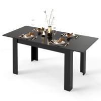 Uitschuifbare Eettafel Moderne Keukentafel met Verstelbaar Blad L-Vormige Poten Ruimtebesparend Industrieel Eetkamermeubilair