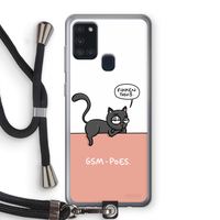 GSM poes: Samsung Galaxy A21s Transparant Hoesje met koord GSM poes: Samsung Galaxy A21s Transparant Hoesje met koord
