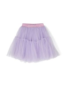 Monnalisa jupe en tulle à taille logo - Violet