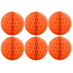 Papieren kerstballen - 6x - oranje - 10 cm - kerstversiering