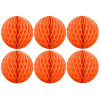 Papieren kerstballen - 6x - oranje - 10 cm - kerstversiering