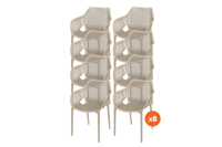 Set van 8 - Madino Air stapelbare stoel - Taupe Set van 8 - Madino Air stapelbare stoel - Taupe