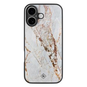 iPhone 16 glazen hardcase - Marmer goud