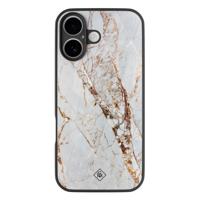 iPhone 16 glazen hardcase - Marmer goud
