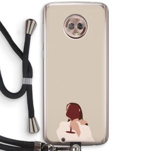 I drink wine: Motorola Moto G6 Transparant Hoesje met koord