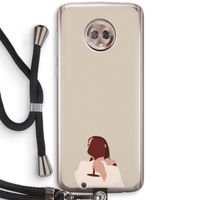 I drink wine: Motorola Moto G6 Transparant Hoesje met koord