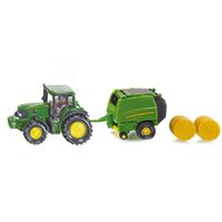 Siku John Deere tractor met balenpers - thumbnail