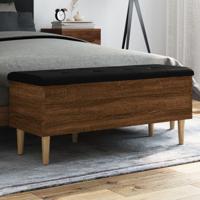 Opbergbankje 102x42x46 cm bewerkt hout bruin eikenkleur