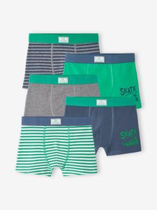 Set met 5 stretch boxers skate jongens groen