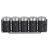 Kitchen Tools Kruidenstrooier + houder 5st zwart 80ml