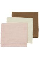 Meyco Monddoekjes 3-pack hydrofiel offwhite/softpink/toffee