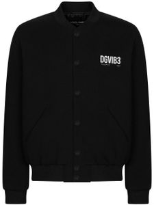 Dolce & Gabbana DGVIB3 veste bomber à logo imprimé - Noir