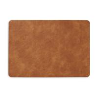 Placemats lederlook - 45 x 30 cm - cognac bruin - vegan leer - tafel onderleggers