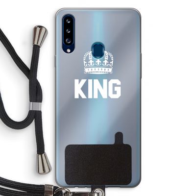 King zwart: Samsung Galaxy A20s Transparant Hoesje met koord