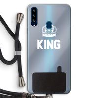 King zwart: Samsung Galaxy A20s Transparant Hoesje met koord