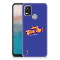 Nokia C21 Plus | Siliconen hoesje | met naam Never Give Up