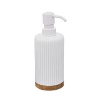 5Five Zeeppompje/dispenser - 2x - kunststeen - wit - 270 ml - navulbaar - toilet/badkamer/toilet