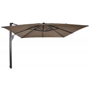 Taurus Zweefparasol taupe 300x300 cm vierkante parasol