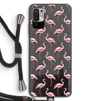 Flamingoprint groen: Xiaomi Redmi Note 10 5G Transparant Hoesje met koord