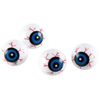 Halloween oogballen - 6x - wit/blauw - 3 cm - kunststof   -