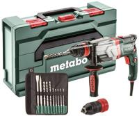Metabo uhev 2860-2 quick combihamer | 1100w 3.4j + sds-plus-boor-/beitelset (10-dlg) - 600713510
