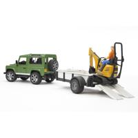Bruder landrover + aanhanger met graafmachine Bruder landrover + aanhanger met graafmachine