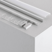 Inbouw Aluminium Profiel met doorlopende cover voor dubbele LED strips tot 18mm 2 meter
