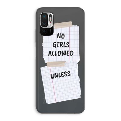 No Girls Allowed Unless: Xiaomi Redmi Note 10 5G Transparant Hoesje