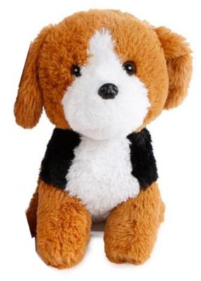 Take Me Home knuffel Hond junior 32 cm pluche bruin/wit/zwart