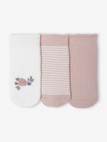 Set van 3 paar sokken voor babymeisjes lichtroze