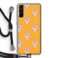 Rock: Samsung Galaxy S21 Plus Transparant Hoesje met koord