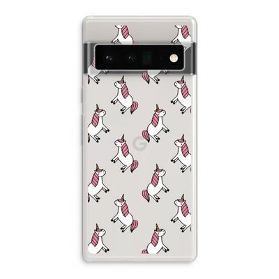 Eenhoorns overal: Google Pixel 6 Pro Transparant Hoesje