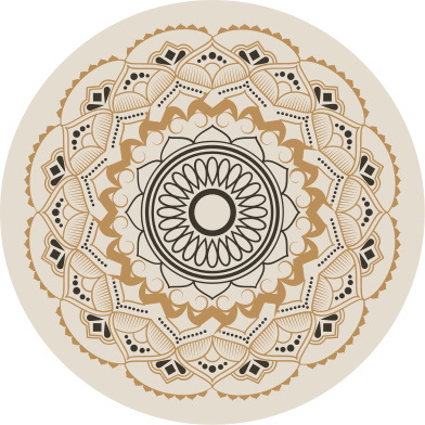 Beige mandala ontwerp vinyl tapijt rond