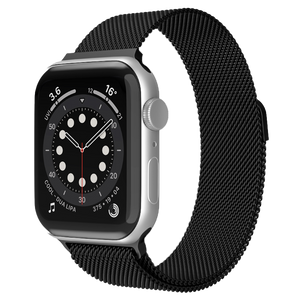 Bandje geschikt voor Apple Watch 42/44MM - Geschikt voor Series 1/2/3/4/5/6/7/8/9/SE/Ultra 1&2 - Maat One Size - Horlogebandje - Milanees - Zwart