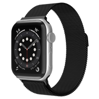 Bandje geschikt voor Apple Watch 42/44MM - Geschikt voor Series 1/2/3/4/5/6/7/8/9/SE/Ultra 1&2 - Maat One Size - Horlogebandje - Milanees - Zwart