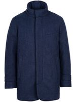 Norwegian Wool manteau en laine texturée - Bleu