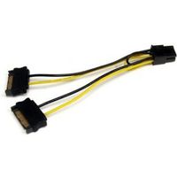 StarTech.com 15cm SATA Voeding naar 6-pins PCI Express Videokaart Voeding Verloopkabel - thumbnail