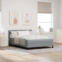 Boxspring Bed met Matras & LED Lichtgrijs 140x190 cm Stof