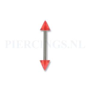 Barbell acryl spike 1.6 mm rood