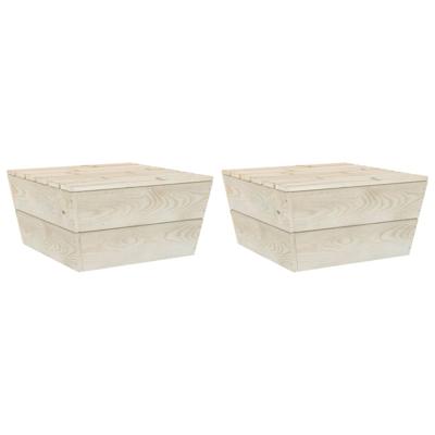 Tuintafels 2 st 60x60x30 cm geïmpregneerd vurenhout