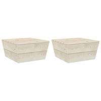 Tuintafels 2 st 60x60x30 cm geïmpregneerd vurenhout