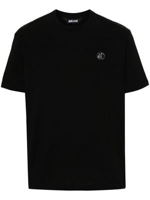 Just Cavalli t-shirt en coton à patch logo - Noir