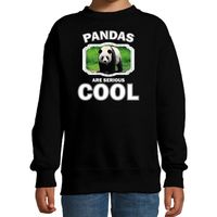 Sweater pandas are serious cool zwart kinderen - pandaberen/ grote panda trui - thumbnail