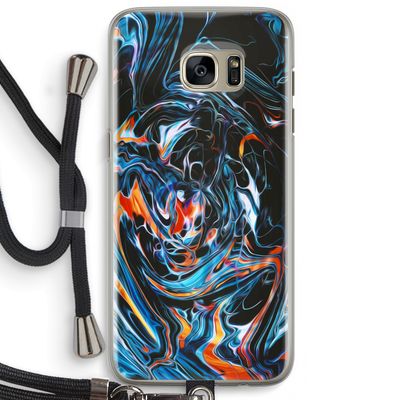 Black Unicorn: Samsung Galaxy S7 Edge Transparant Hoesje met koord