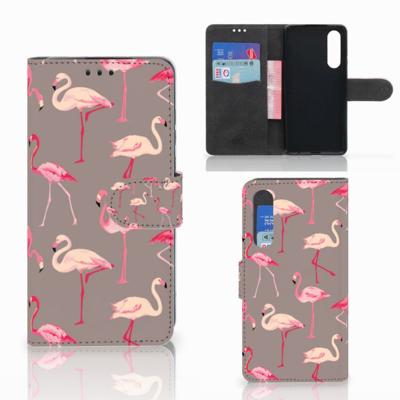 Huawei P30 | Telefoonhoesje | Met pasjeshouder | Flamingo