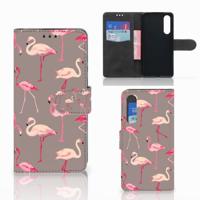 Huawei P30 | Telefoonhoesje | Met pasjeshouder | Flamingo
