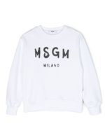 MSGM Kids sweat en coton à logo imprimé - Blanc