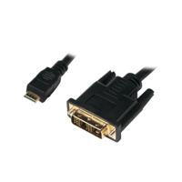LogiLink CHM002 HDMI-kabel HDMI / DVI Adapterkabel HDMI-mini-C-stekker, DVI-D 18+1-polige stekker 1.00 m Zwart