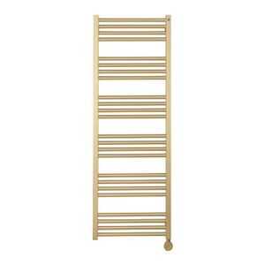 Crosswater MPRO Elektrische handdoekradiator - 140x50cm - 600 Watt - geborsteld messing (goud) MP48X13800FELEC